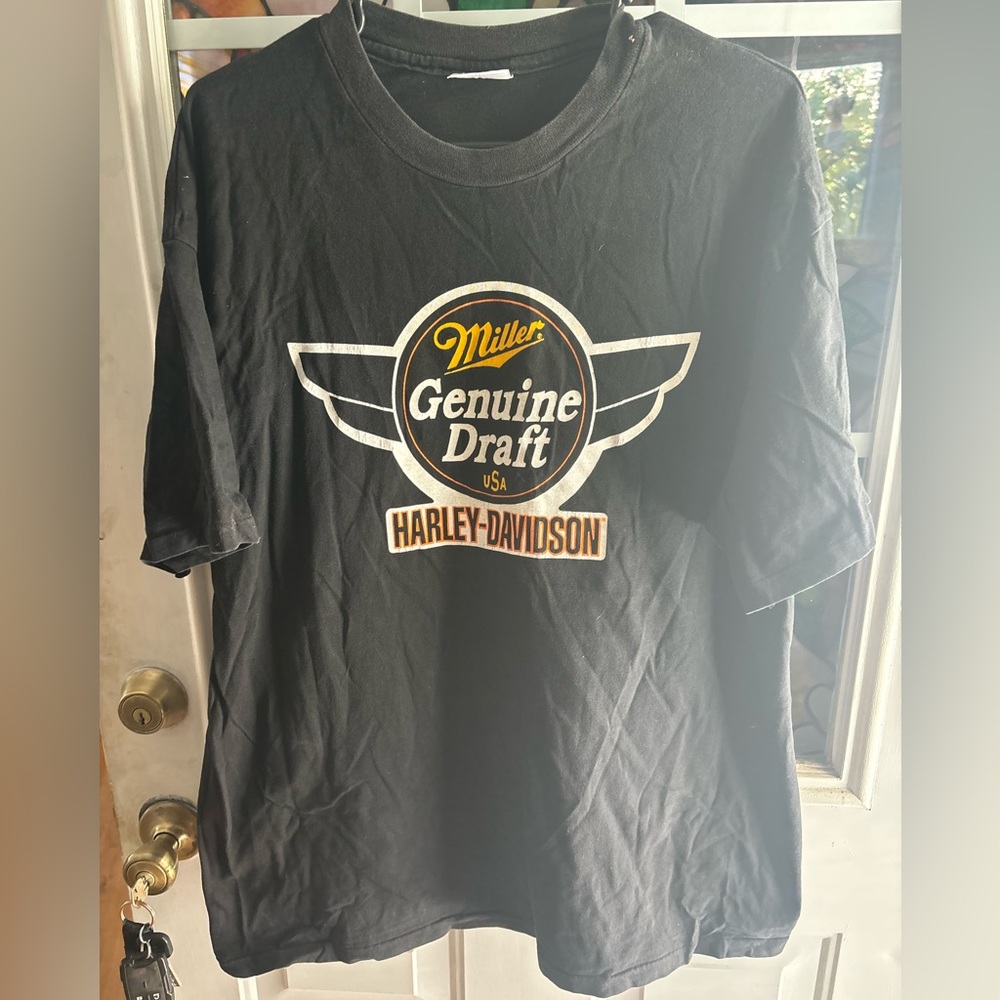 Vintage Harley Davidson Miller Genuine Draft t-shirt